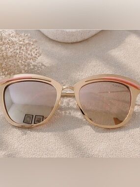 Topfoxx Gold Cat Eye Sunglasses | Pink Detail | Retro Chic Y2K Vibes